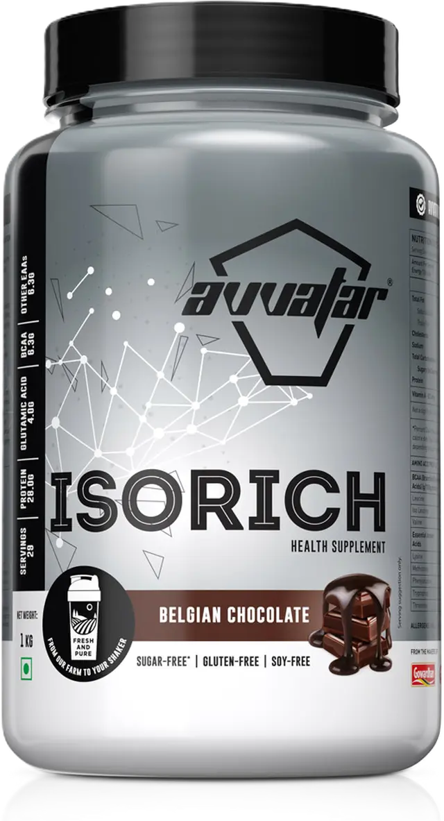 Avvatar Isorich Isolate Whey Protein 1kg Belgian Chocolate