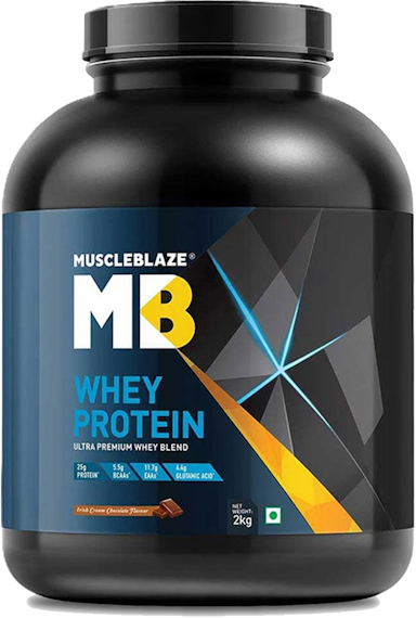 MuscleBlaze-100-Whey-Protein-Supplement-Powder-4.4-lb-60-Servings-Irish-Cream-Chocolate-Front