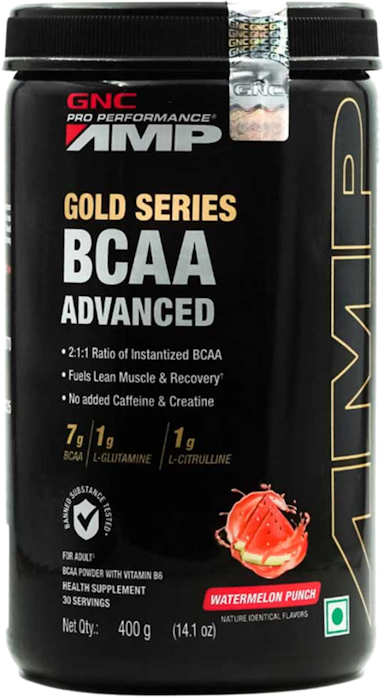 GNC AMP Gold Series BCAA Advanced Front Spicy Guava