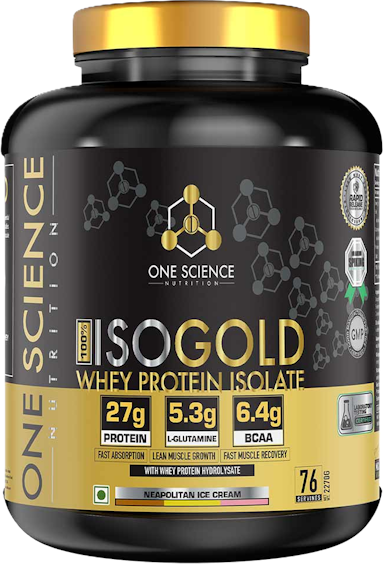 One-Science Iso Gold Whey Protein Isolate 5lb Neapolitan Ice Cream