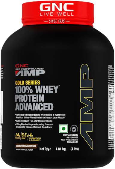 GNC 100% Whey AMP Gold Protein 4 lbs